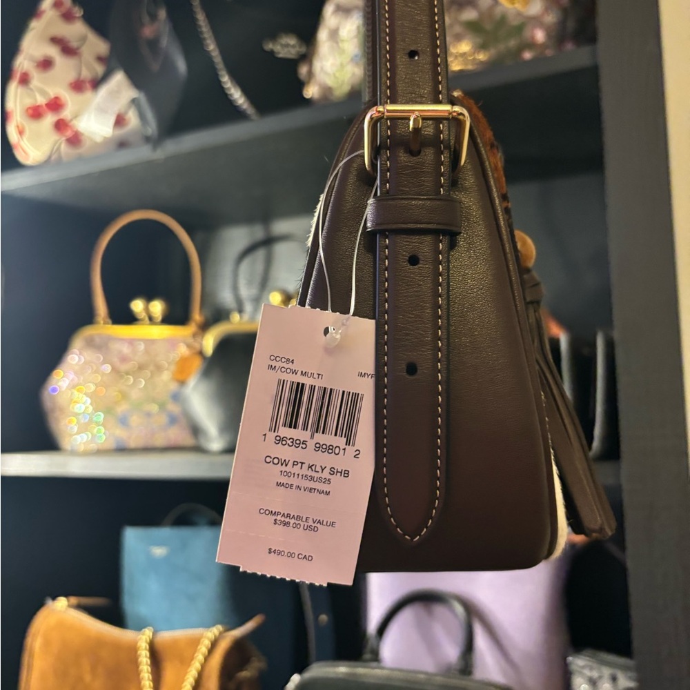 Coach Kailey Shoulder Bag With Cow Print And Tassel - Picture 4 of 5